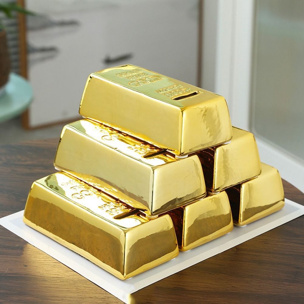 Cofrinho de Plástico Dourado E - Coin Operated Kiddie Ride avaliação e preço